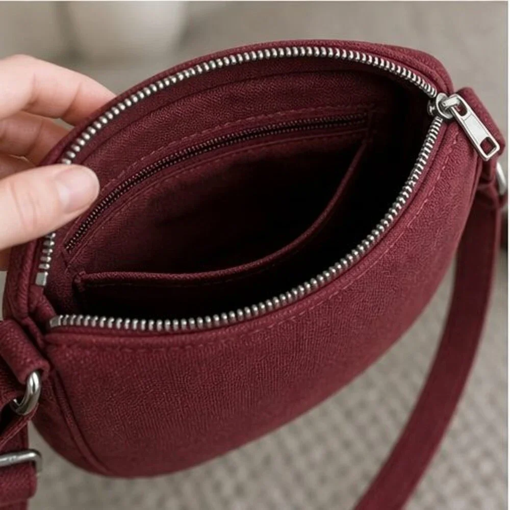 Merlot Canvas Crossbody Bag